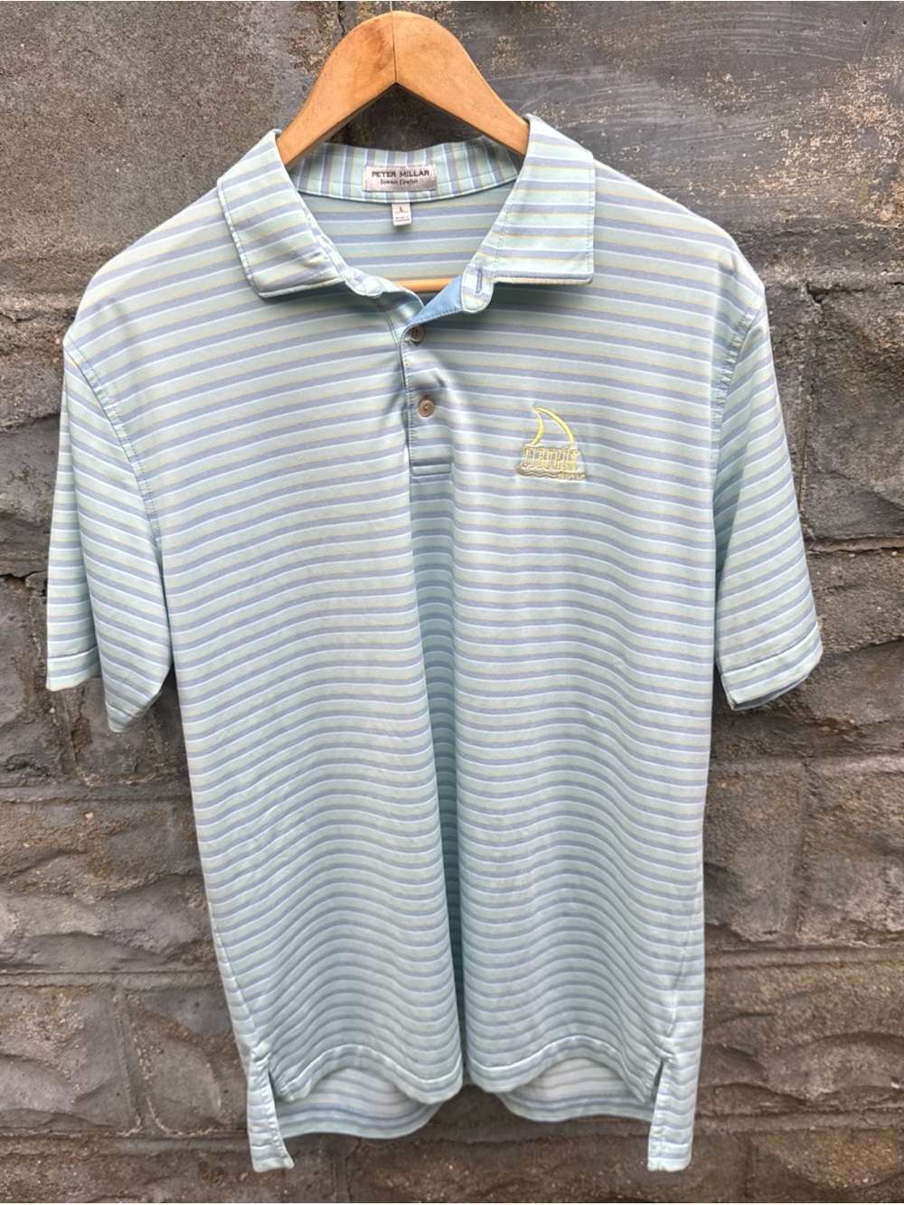 Peter Millar Tiburon Naples Polo Shirt Mens Large Summer Comfort Stretch Florida